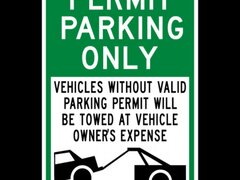 Permit Parking Only Violators Towed Sign