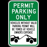 Permit Parking Only Violators Towed Sign