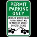 Permit Parking Only Violators Towed Sign